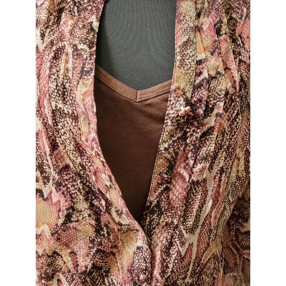 Liz Claiborne Women Multicolor 100% Polyester Long Sleeve Buttons Front Blouse L - Picture 5 of 10